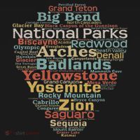 National Parks List Word Cloud Camping Hiking Women Tank Top thumb 6