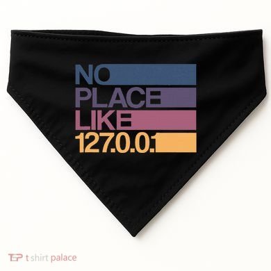 No Place Like 127.0.0.1 Localhost Geek USA-Made Doggie Bandana