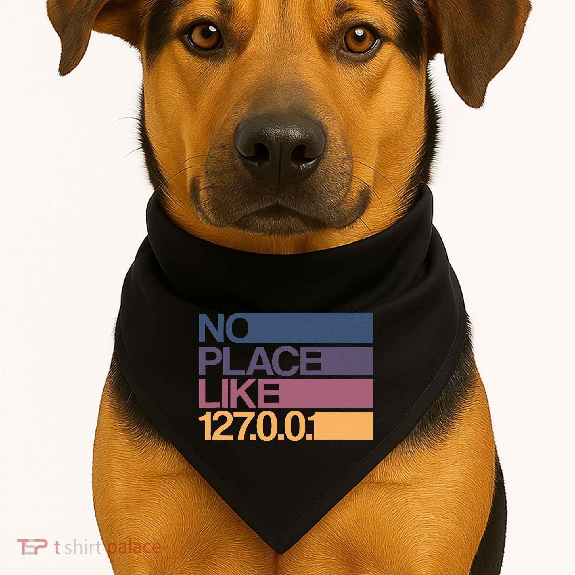 No Place Like 127.0.0.1 Localhost Geek USA-Made Doggie Bandana