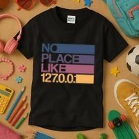 No Place Like 127.0.0.1 Localhost Geek Kids T-Shirt thumb 3