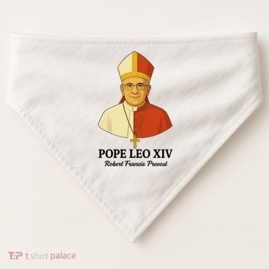 New Pope Leo XIV May 8th, 2025 Robert Francis Prevost USA-Made Doggie Bandana