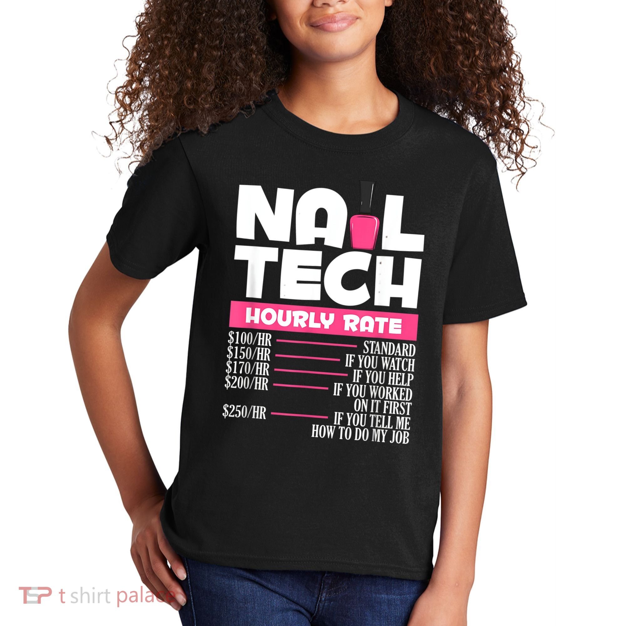 Nail Polish Manicurist Pedicurist Nail Artists Nail Tech Kids T-Shirt