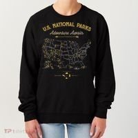 National Parks Map Camping Hiking Women's Sweatshirt thumb 0