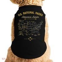 National Parks Map Camping Hiking Doggie Tank thumb 0