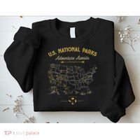 National Parks Map Camping Hiking Sweatshirt thumb 2