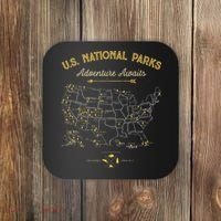 National Parks Map Camping Hiking Coaster thumb 0
