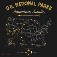 National Parks Map Camping Hiking Coaster thumb 2