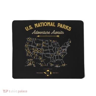National Parks Map Camping Hiking Mousepad