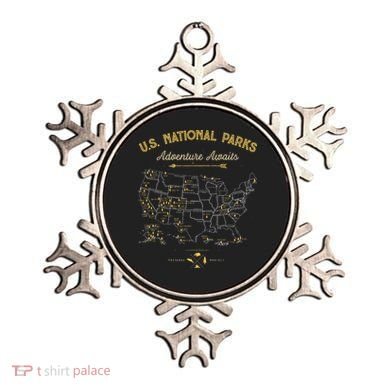 National Parks Map Camping Hiking Ornament