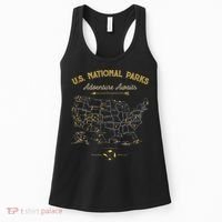 National Parks Map Camping Hiking Women's Tank Top thumb 0