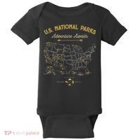 National Parks Map Camping Hiking Baby Bodysuit thumb 0