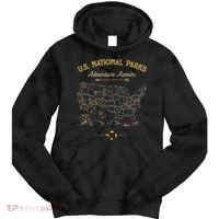 National Parks Map Camping Hiking Tie Dye Hoodie thumb 0