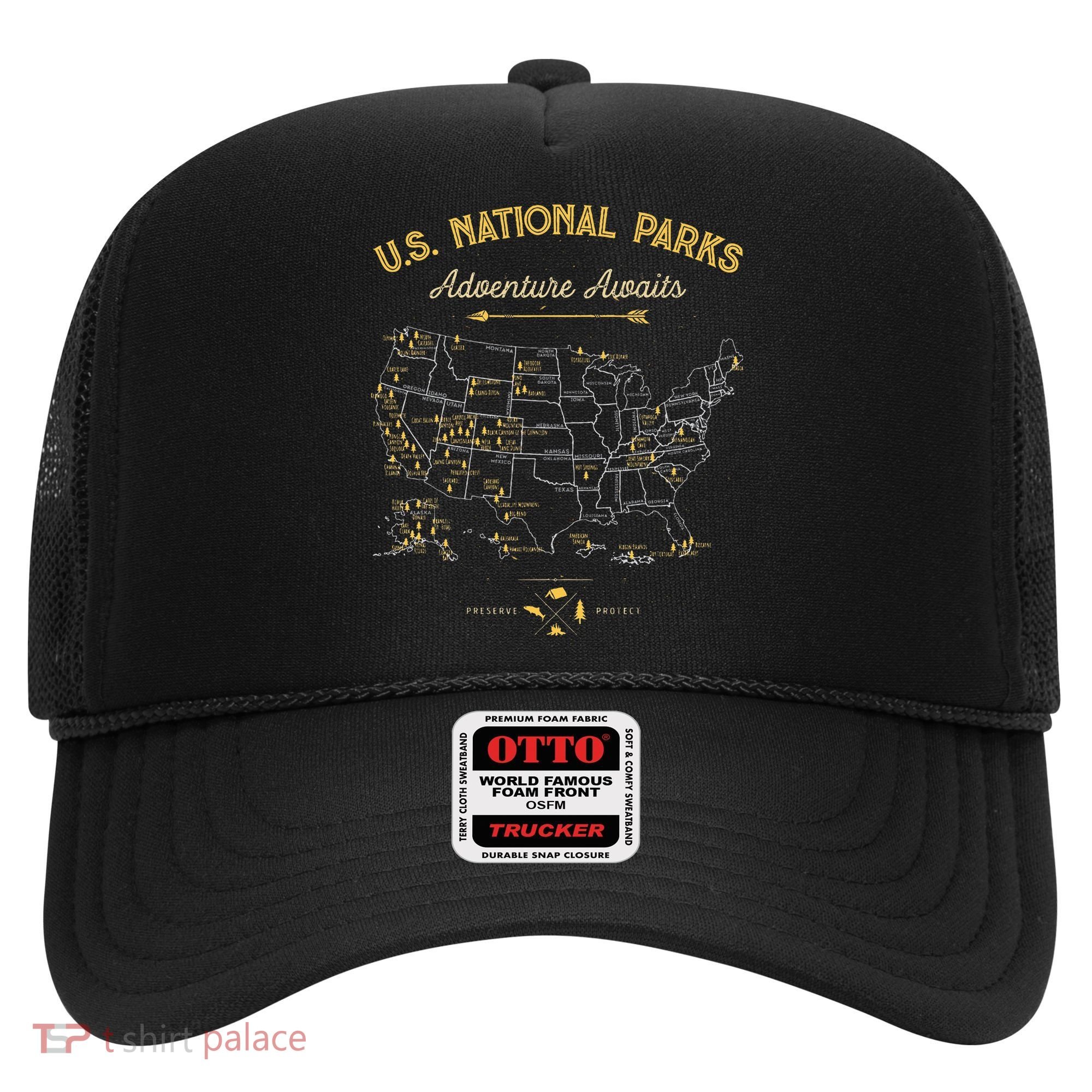 National Parks Map Camping Hiking Hat