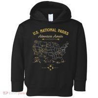 National Parks Map Camping Hiking Toddler Hoodie thumb 0