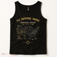 National Parks Map Camping Hiking Tank Top thumb 2
