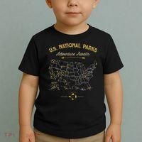 National Parks Map Camping Hiking Toddler T-Shirt thumb 2