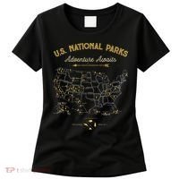 National Parks Map Camping Hiking Women's T-Shirt thumb 0