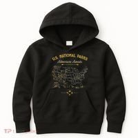 National Parks Map Camping Hiking Kids Hoodie thumb 0