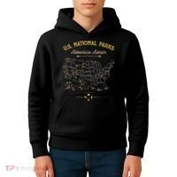 National Parks Map Camping Hiking Kids Hoodie thumb 4