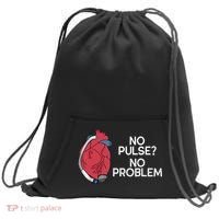 No Pulse No Problem Heartmate Lvad Heart Cvicu Sweatshirt Cinch Pack Bag thumb 0