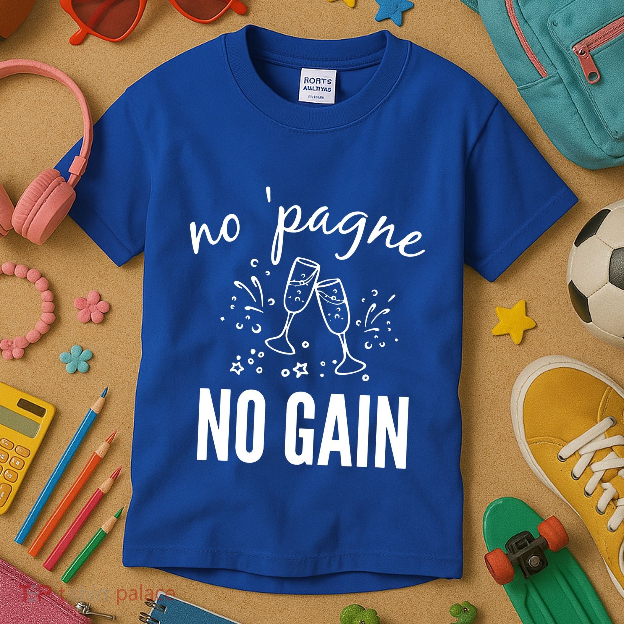 No Pagne No Gain Kids T-Shirt
