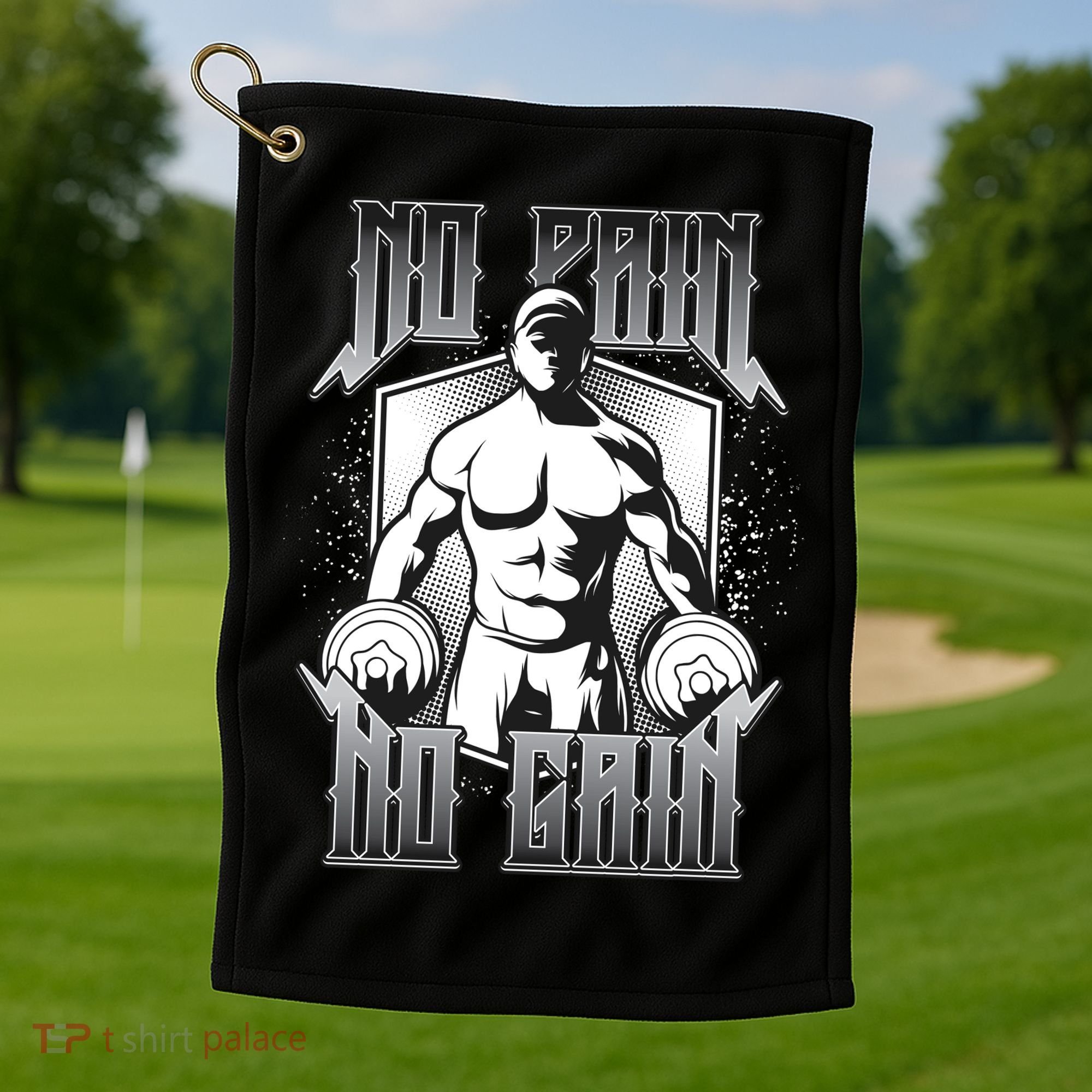 No Pain No Gain Golf Towel