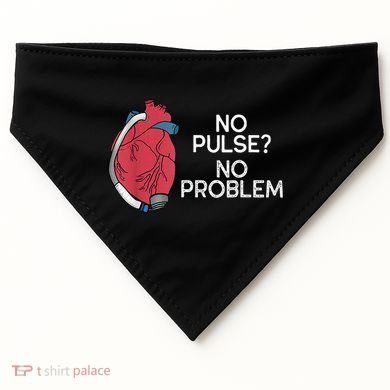 No Pulse No Problem Heartmate Lvad Heart Cvicu USA-Made Doggie Bandana
