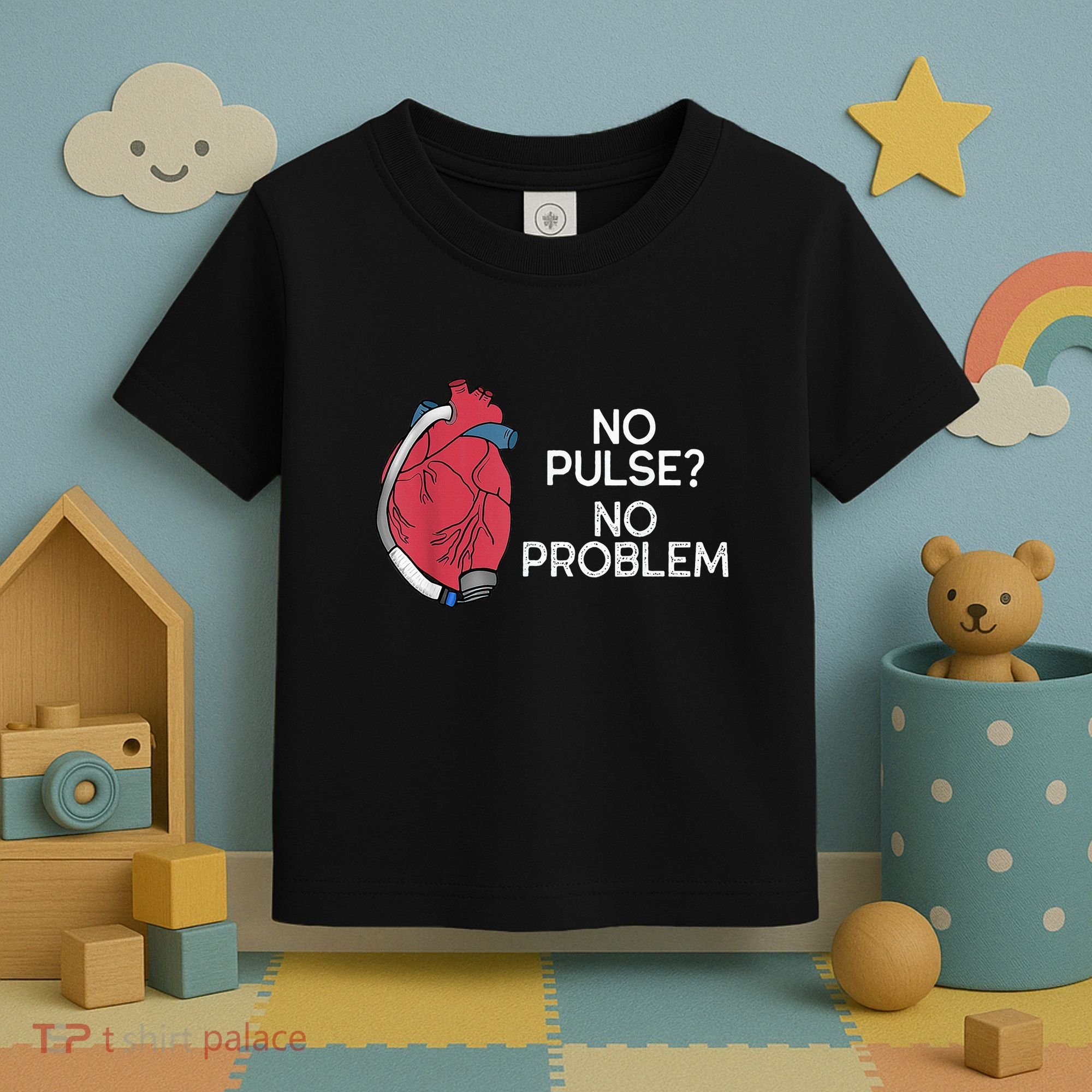No Pulse No Problem Heartmate Lvad Heart Cvicu Toddler T-Shirt