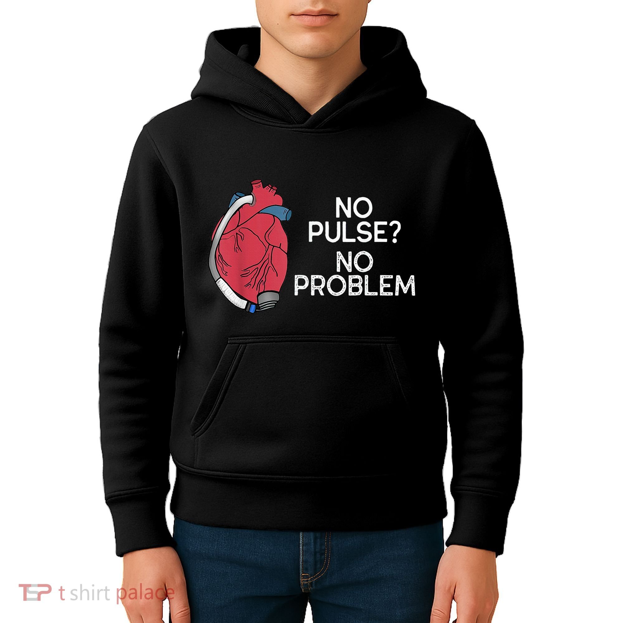 No Pulse No Problem Heartmate Lvad Heart Cvicu Kids Hoodie