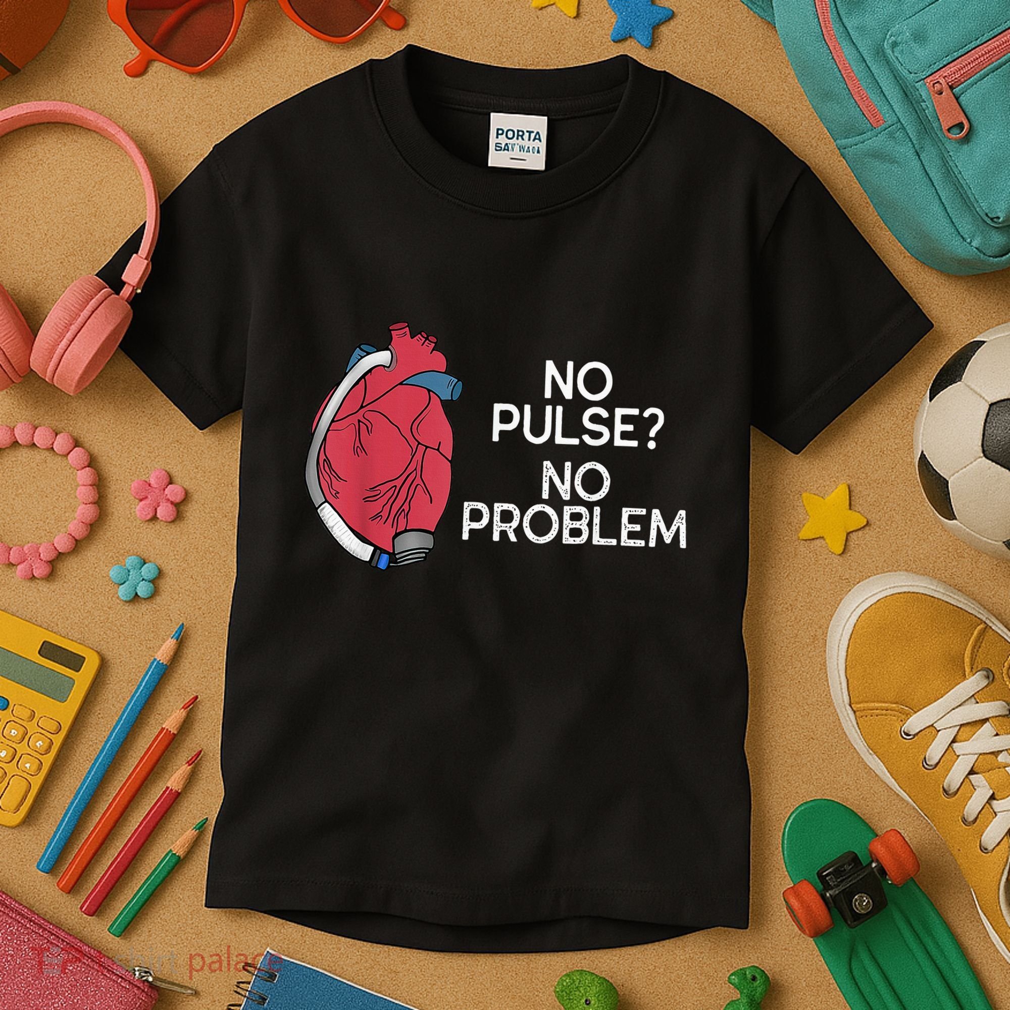 No Pulse No Problem Heartmate Lvad Heart Cvicu Kids T-Shirt