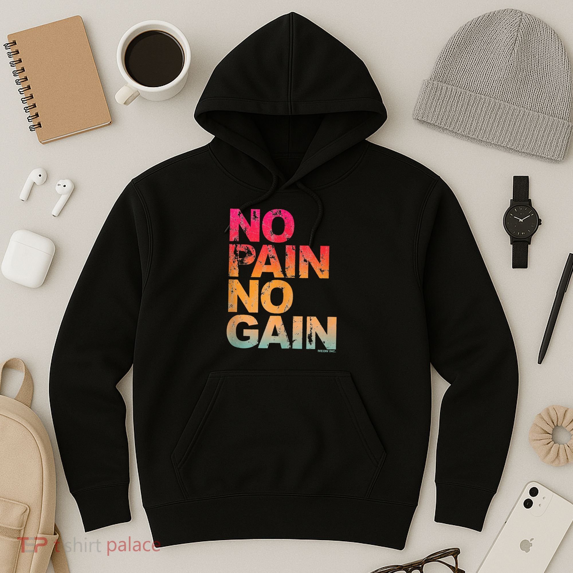 No Pain No Gain Motivation Workout Gym Hoodie