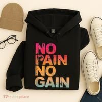 No Pain No Gain Motivation Workout Gym Hoodie thumb 4