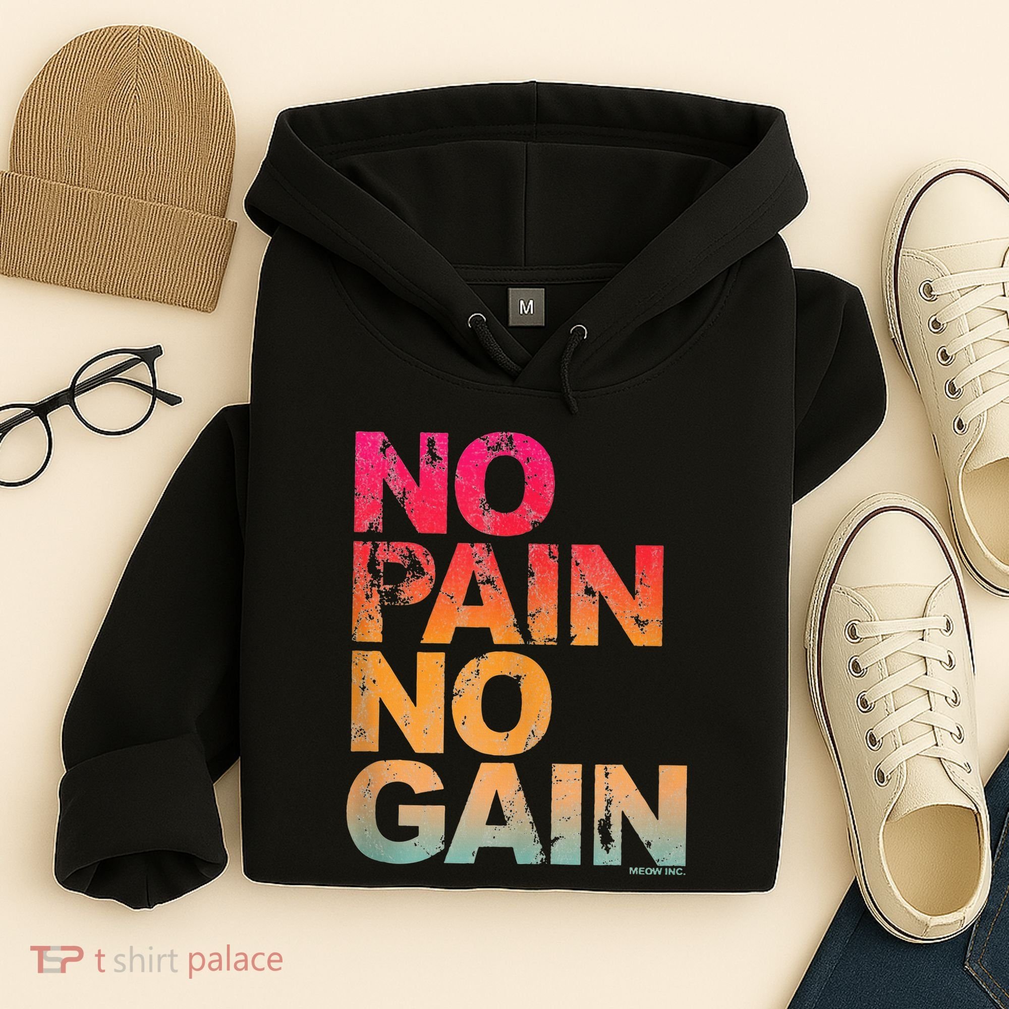 No Pain No Gain Motivation Workout Gym Hoodie