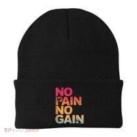 No Pain No Gain Motivation Workout Gym Beanie thumb 0