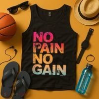 No Pain No Gain Motivation Workout Gym Tank Top thumb 4