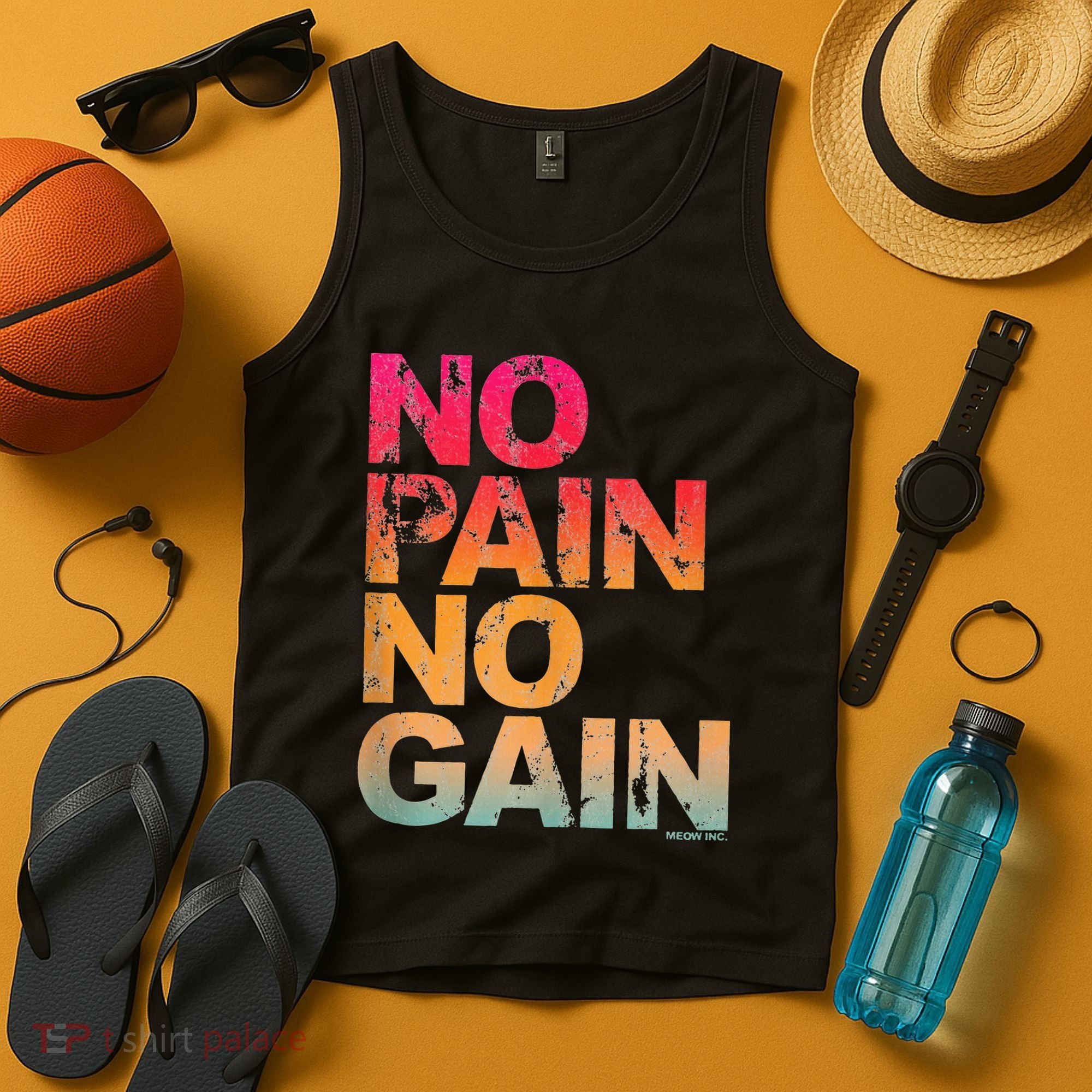 No Pain No Gain Motivation Workout Gym Tank Top