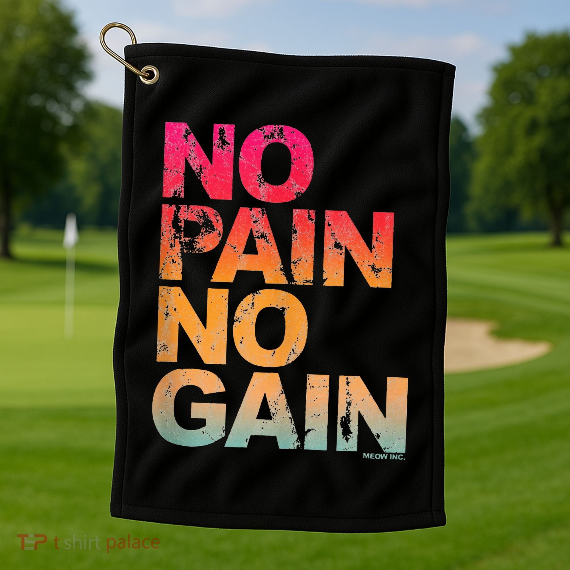 No Pain No Gain Motivation Workout Gym Golf Towel