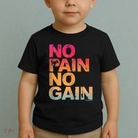 No Pain No Gain Motivation Workout Gym Toddler T-Shirt thumb 2