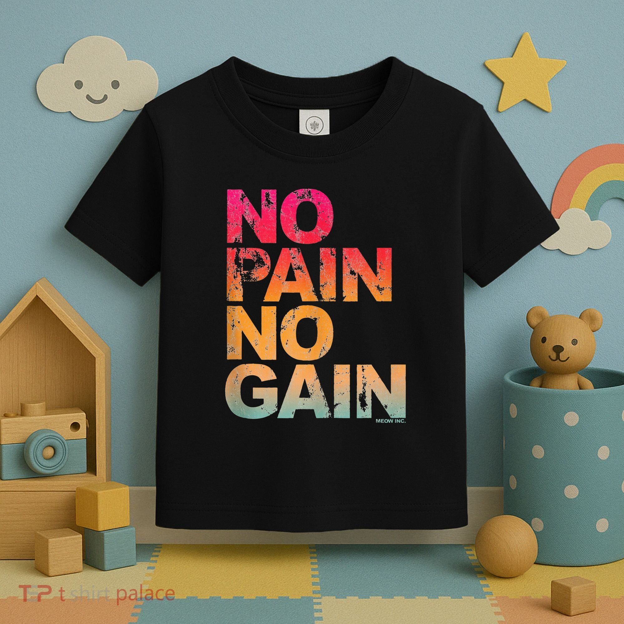 No Pain No Gain Motivation Workout Gym Toddler T-Shirt