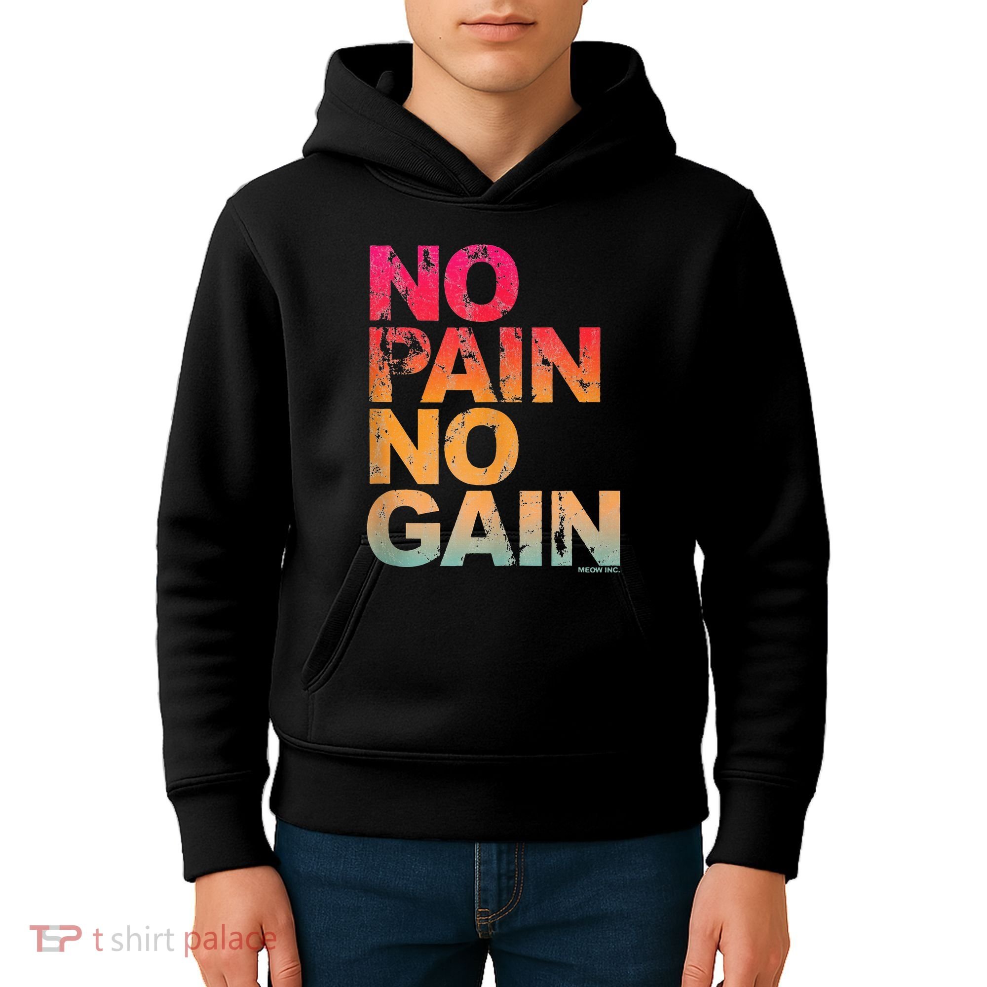 No Pain No Gain Motivation Workout Gym Kids Hoodie