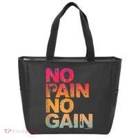 No Pain No Gain Motivation Workout Gym Tote Bag thumb 0