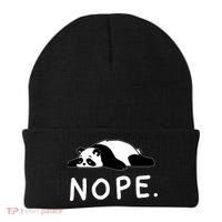 Nope Panda Not Today Funny Lazy Panda Beanie thumb 0