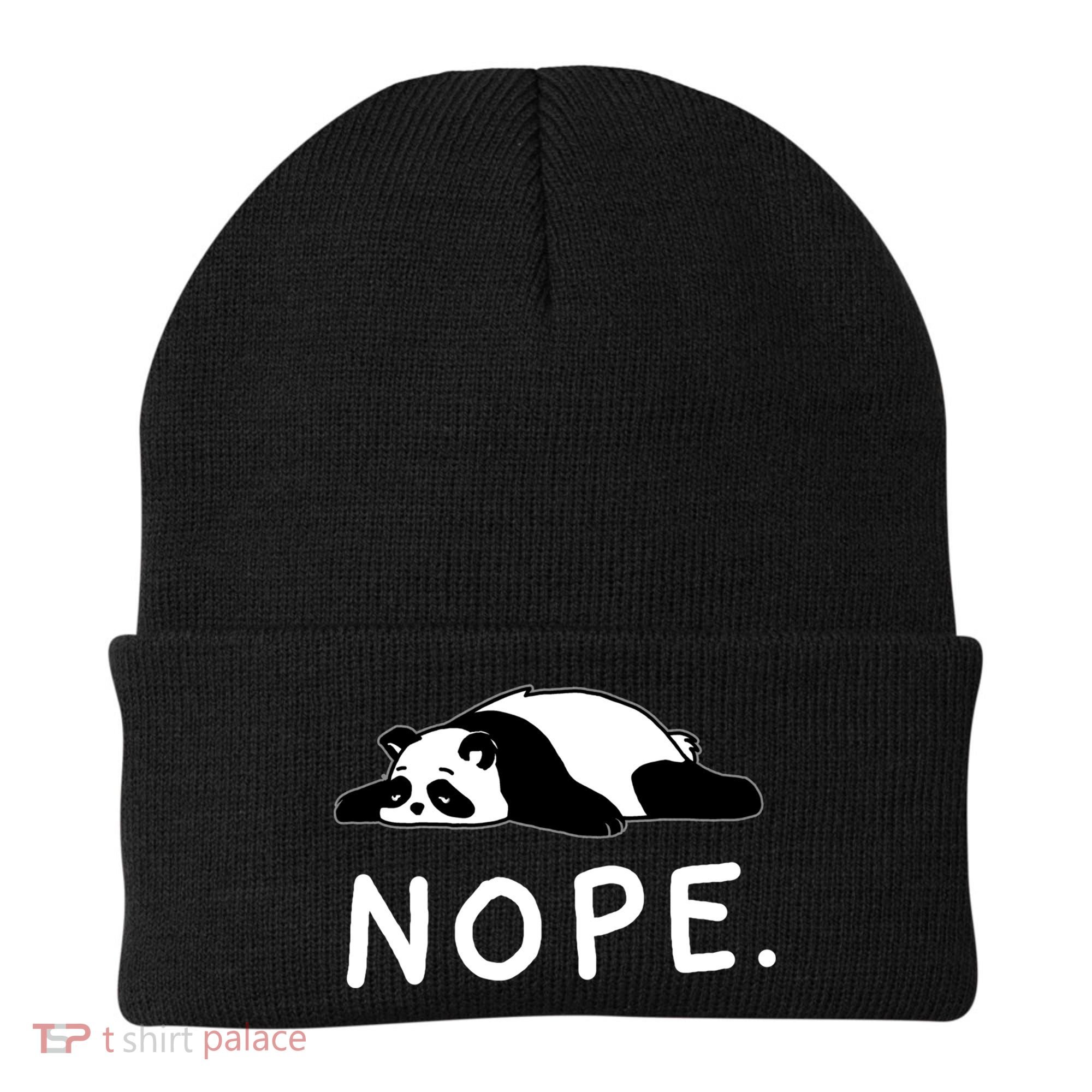 Nope Panda Not Today Funny Lazy Panda Beanie