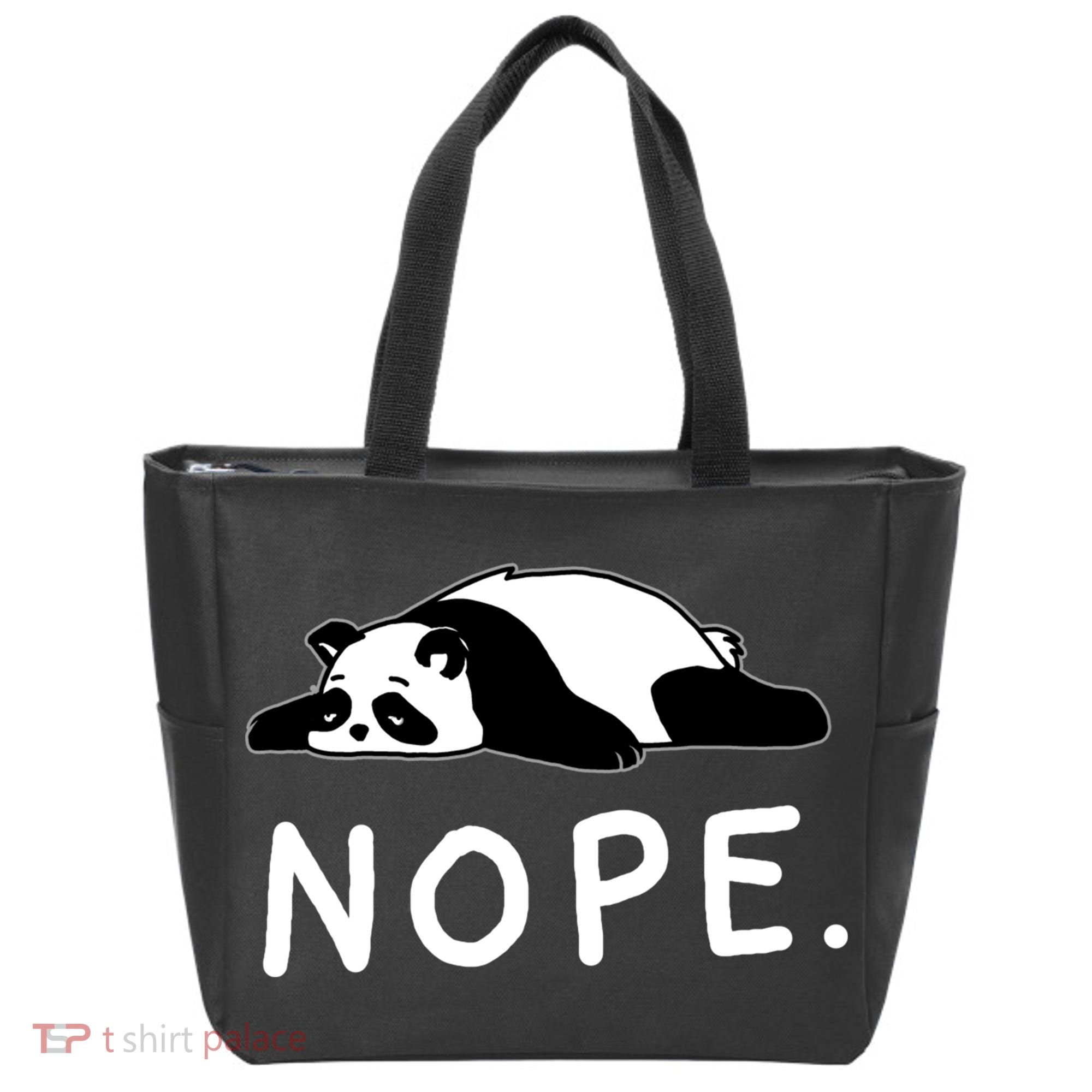 Nope Panda Not Today Funny Lazy Panda Tote Bag