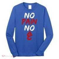 No Pain No Gain Funny Arabic Motivational Gym Cool Gift Long Sleeve Shirt thumb 0