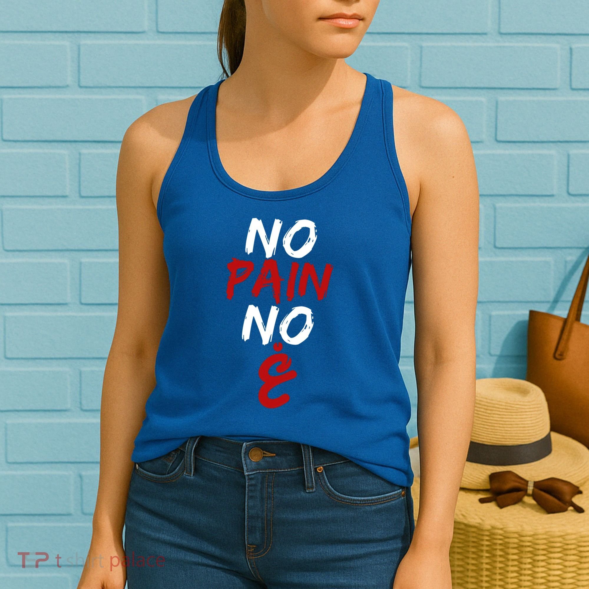 No Pain No Gain Funny Arabic Motivational Gym Cool Gift Women's Tank Top