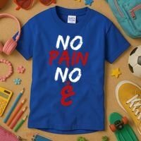 No Pain No Gain Funny Arabic Motivational Gym Cool Gift Kids T-Shirt thumb 3