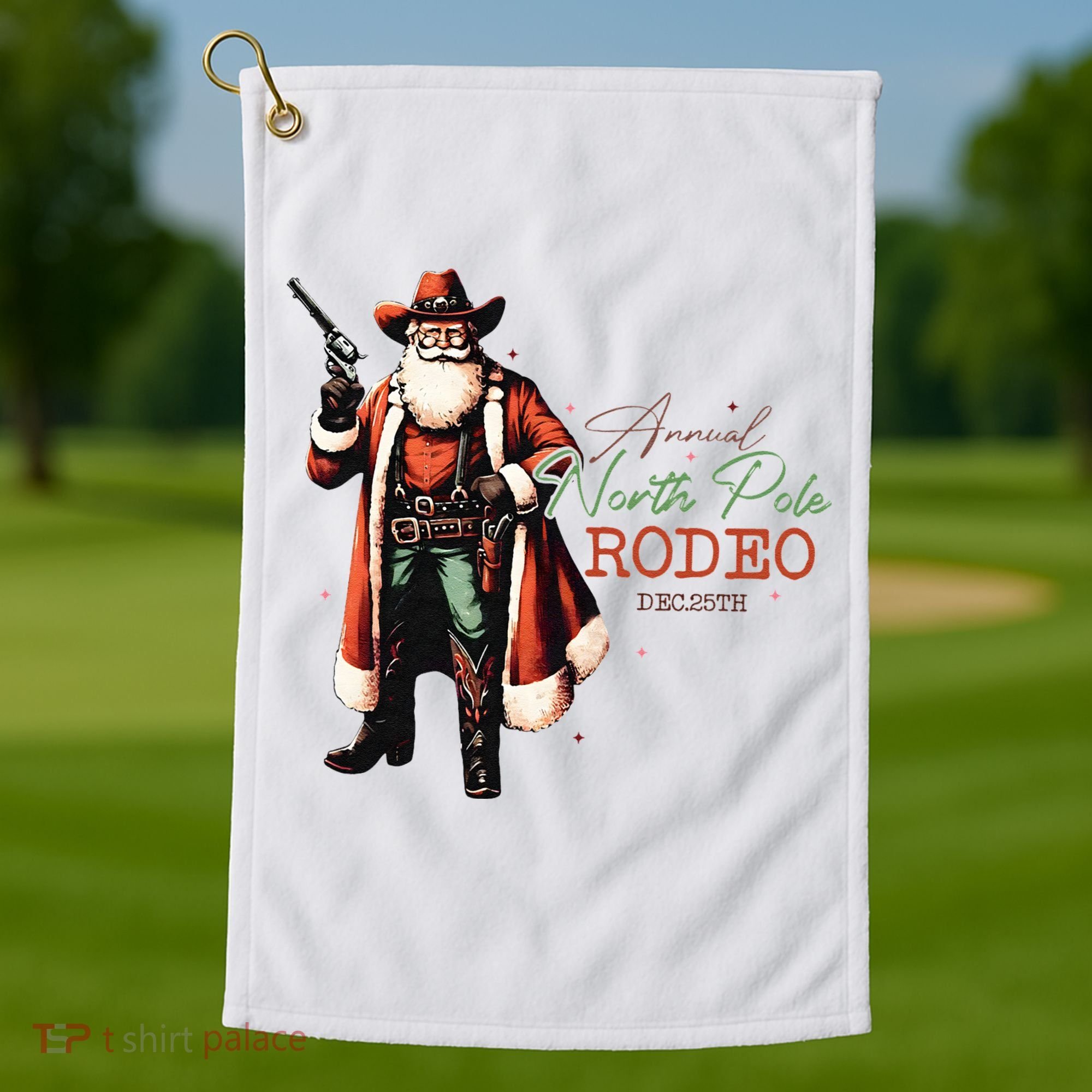North Pole Rodeo Golf Towel