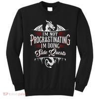 Not Procrastinating Side Quests Funny RPG Gamer Dragons  Sweatshirt thumb 0