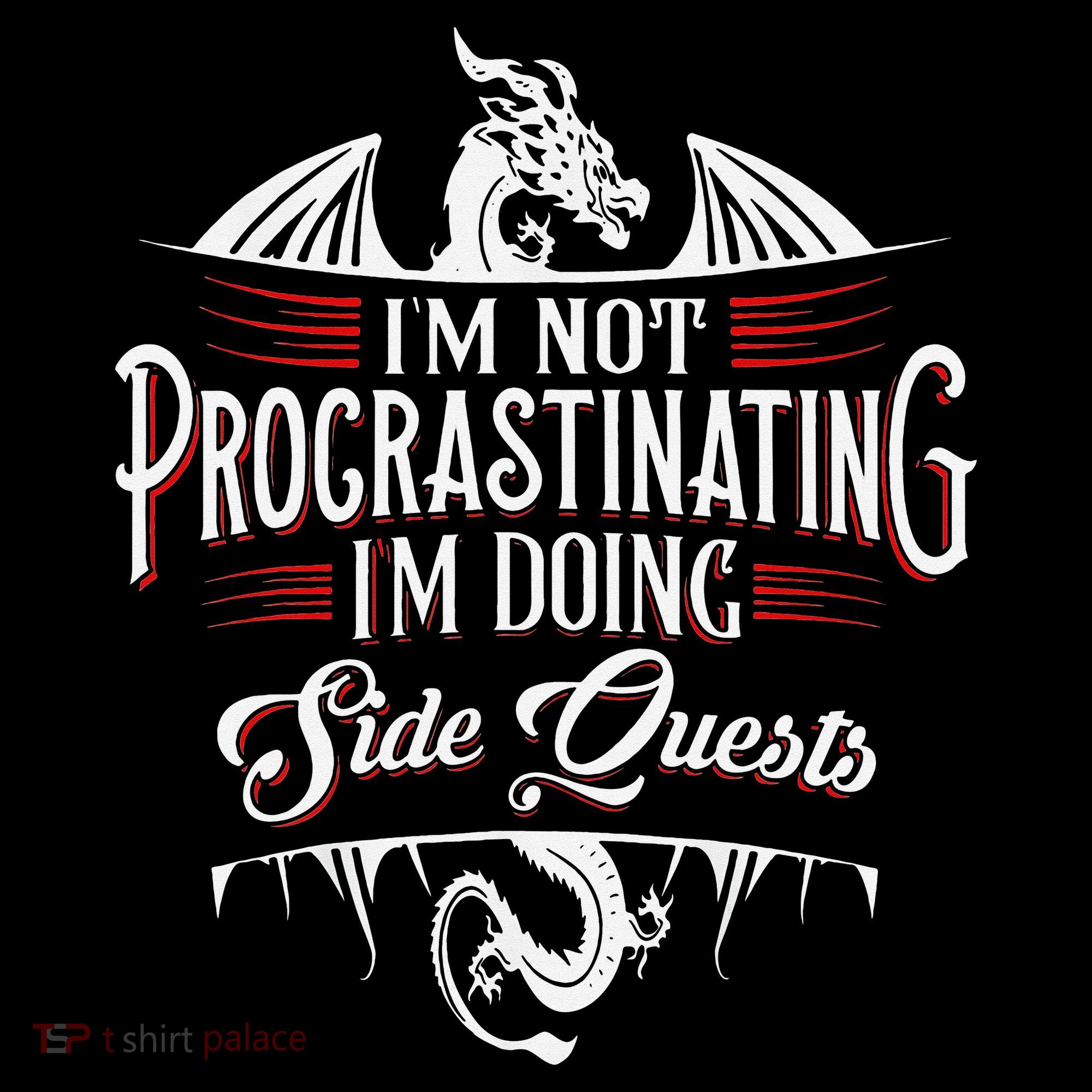 Not Procrastinating Side Quests Funny RPG Gamer Dragons  Sweatshirt